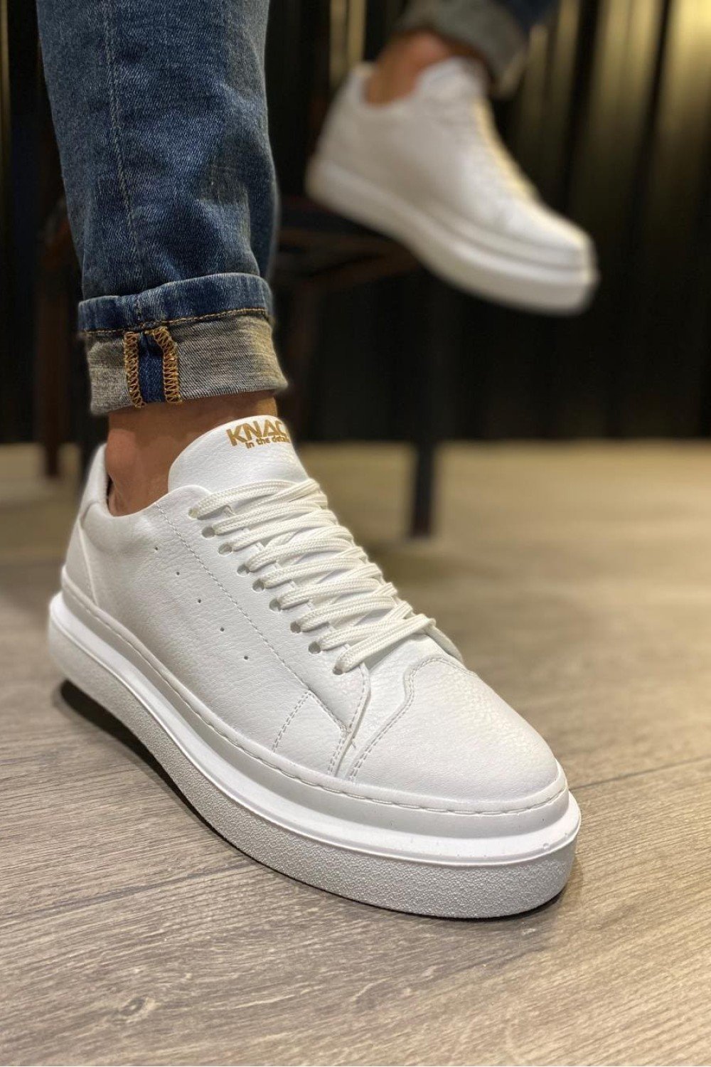 KN421 Erkek Günlük Bağcıklı Cilt Spor Sneaker Ayakkabı CBT - Beyaz Erkek Ayakkabı KN421 Erkek Günlük Bağcıklı Cilt Spor Sneaker Ayakkabı CBT - Beyaz – Knack Erkek Ayakkabı