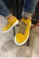 KN421 Erkek Günlük Bağcıklı Cilt Spor Sneaker Ayakkabı CBT - Sarı – Knack Erkek Ayakkabı