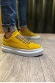 KN421 Erkek Günlük Bağcıklı Cilt Spor Sneaker Ayakkabı CBT - Sarı – Knack Erkek Ayakkabı