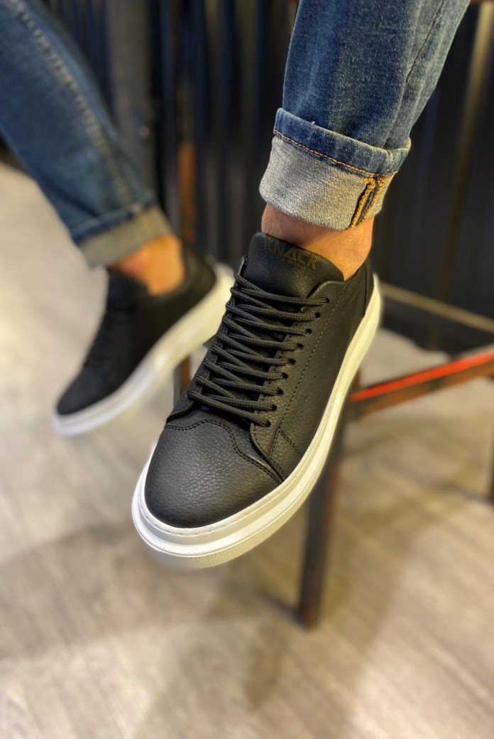 KN421 Erkek Günlük Bağcıklı Cilt Spor Sneaker Ayakkabı CBT - Siyah KN421 Erkek Günlük Bağcıklı Cilt Spor Sneaker Ayakkabı CBT - Siyah