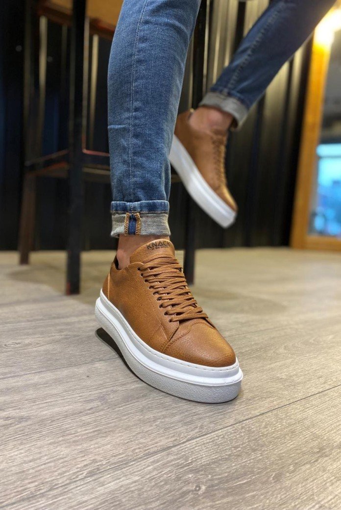 KN421 Erkek Günlük Bağcıklı Cilt Spor Sneaker Ayakkabı CBT - Taba KN421 Erkek Günlük Bağcıklı Cilt Spor Sneaker Ayakkabı CBT - Taba