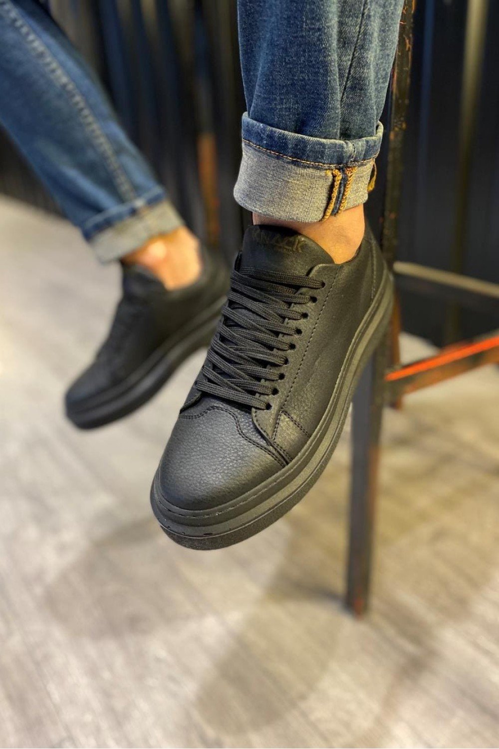 KN421 Erkek Günlük Bağcıklı Cilt Spor Sneaker Ayakkabı CST - Siyah Erkek Ayakkabı KN421 Erkek Günlük Bağcıklı Cilt Spor Sneaker Ayakkabı CST - Siyah – Knack Erkek Ayakkabı