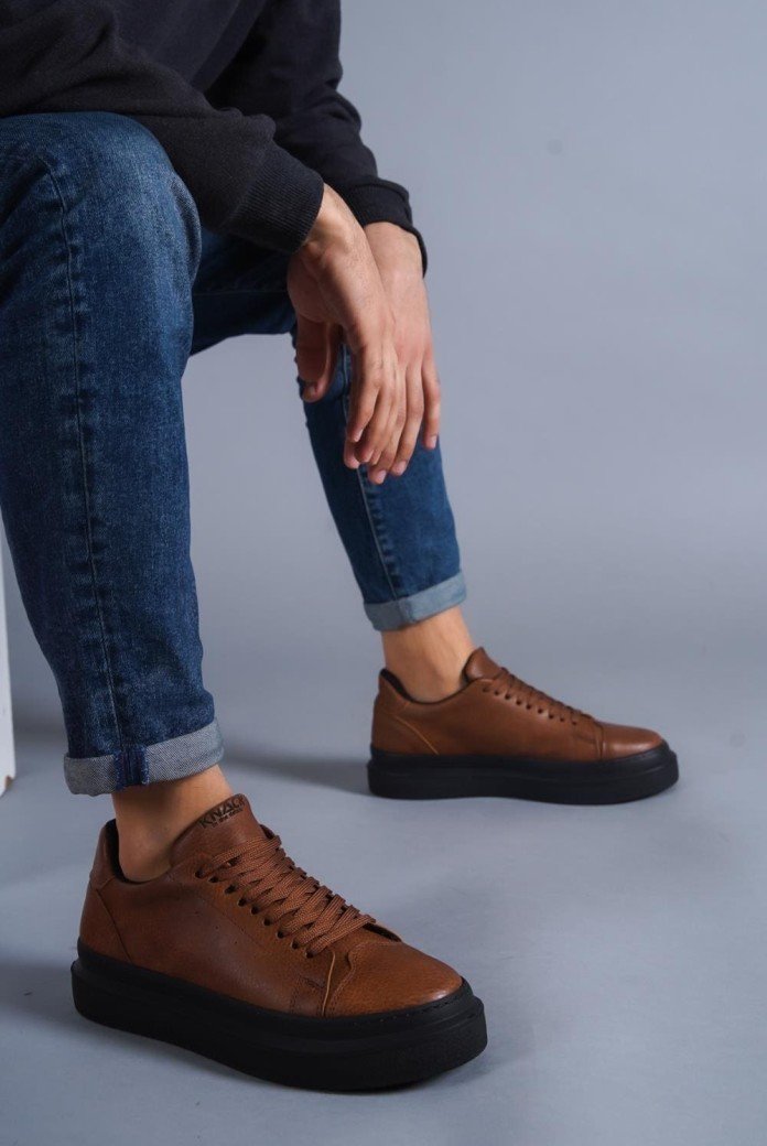 KN421 Erkek Günlük Bağcıklı Cilt Spor Sneaker Ayakkabı CST - Taba KN421 Erkek Günlük Bağcıklı Cilt Spor Sneaker Ayakkabı CST - Taba