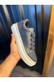 KN521 Erkek Günlük Lastikli Cilt Spor Sneaker Ayakkabı CBT - Lacivert