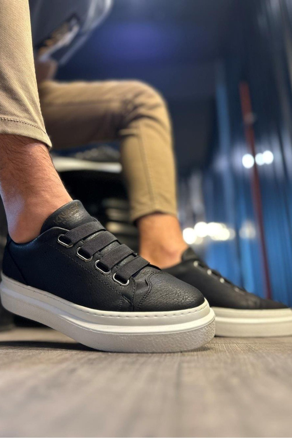 KN521 Erkek Günlük Lastikli Cilt Spor Sneaker Ayakkabı CBT - Siyah Erkek Ayakkabı KN521 Erkek Günlük Lastikli Cilt Spor Sneaker Ayakkabı CBT - Siyah – Knack Erkek Ayakkabı