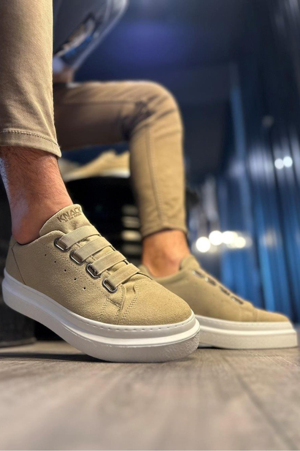 KN521 Erkek Günlük Lastikli Süet Spor Sneaker Ayakkabı SBT - Vizon – Knack Erkek Ayakkabı