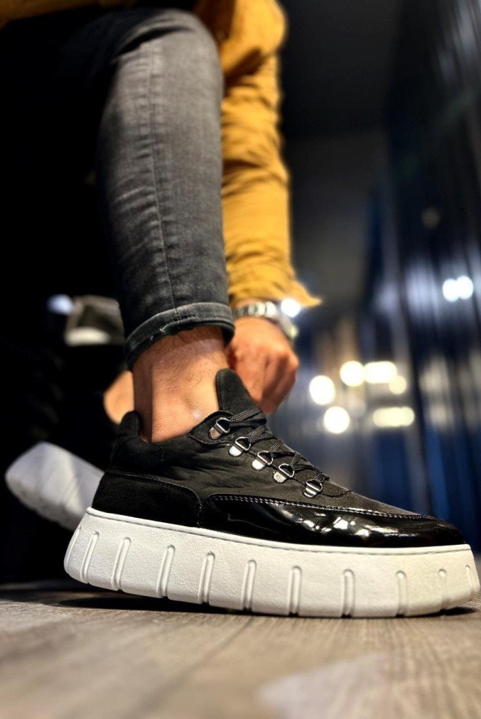 KN600 Erkek Günlük Bağcıklı Süet Cilt Spor Sneaker Ayakkabı SCBT - Siyah KN600 Erkek Günlük Bağcıklı Süet Cilt Spor Sneaker Ayakkabı SCBT - Siyah