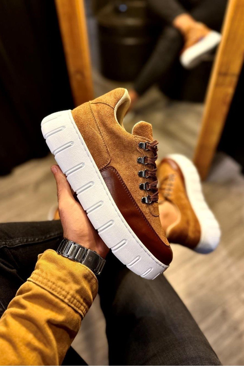 KN600 Erkek Günlük Bağcıklı Süet Cilt Spor Sneaker Ayakkabı SCBT - Taba Erkek Ayakkabı KN600 Erkek Günlük Bağcıklı Süet Cilt Spor Sneaker Ayakkabı SCBT - Taba – Knack Erkek Ayakkabı