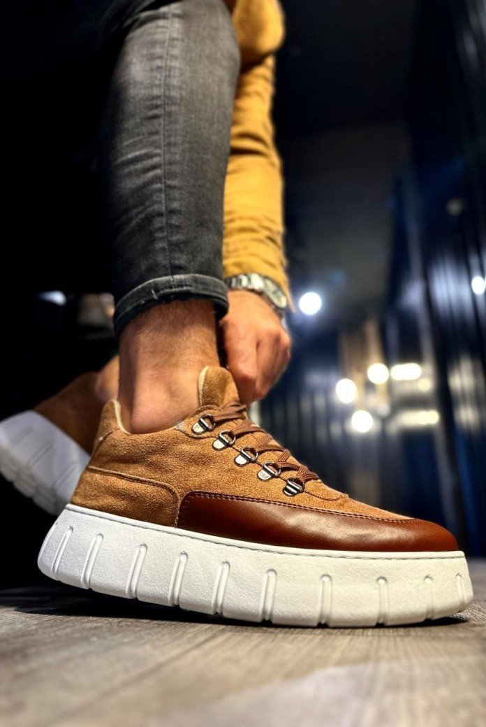 KN600 Erkek Günlük Bağcıklı Süet Cilt Spor Sneaker Ayakkabı SCBT - Taba KN600 Erkek Günlük Bağcıklı Süet Cilt Spor Sneaker Ayakkabı SCBT - Taba