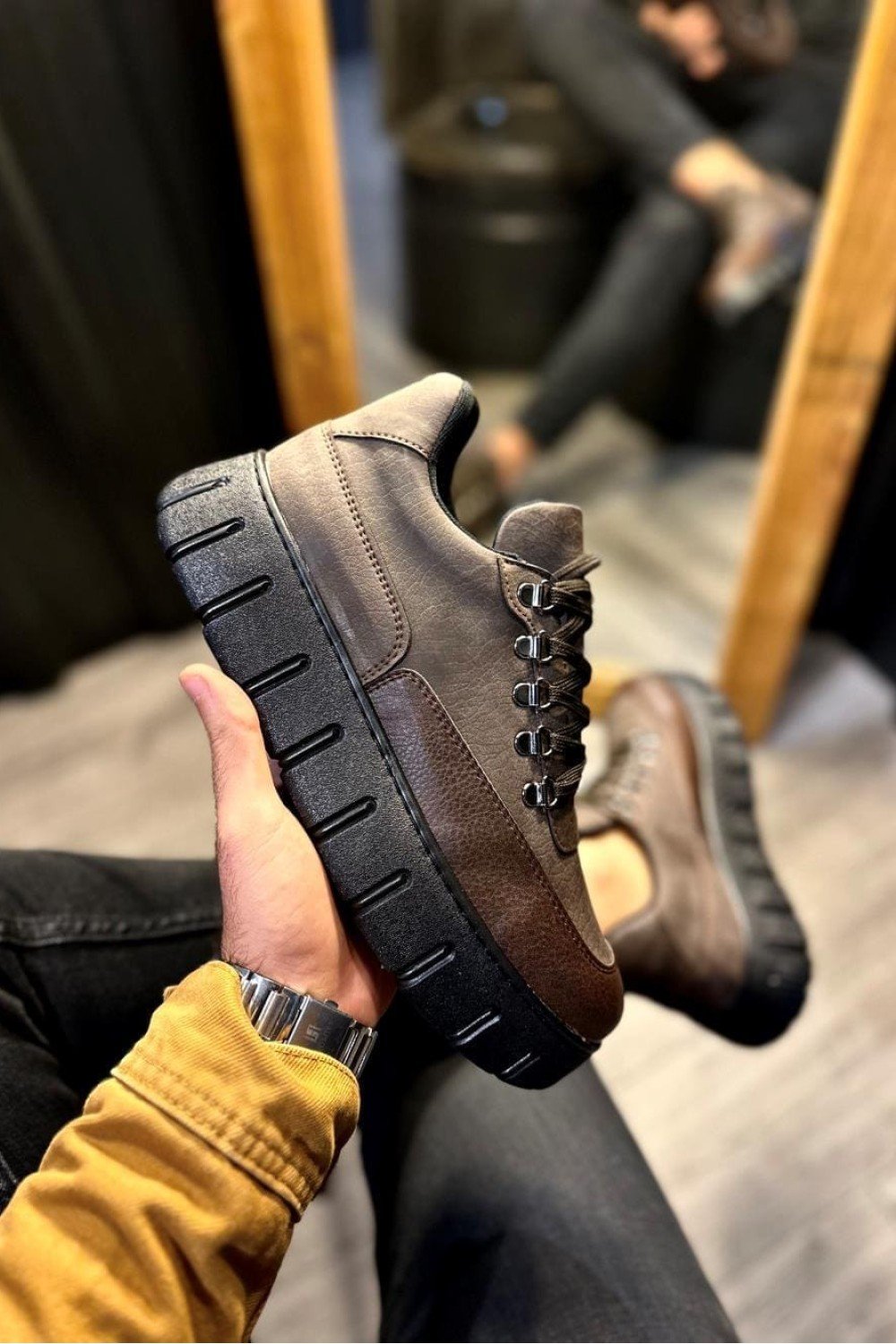 KN600 Erkek Günlük Bağcıklı Süet Cilt Spor Sneaker Ayakkabı SCST - Kahverengi Erkek Ayakkabı KN600 Erkek Günlük Bağcıklı Süet Cilt Spor Sneaker Ayakkabı SCST - Kahverengi – Knack Erkek Ayakkabı