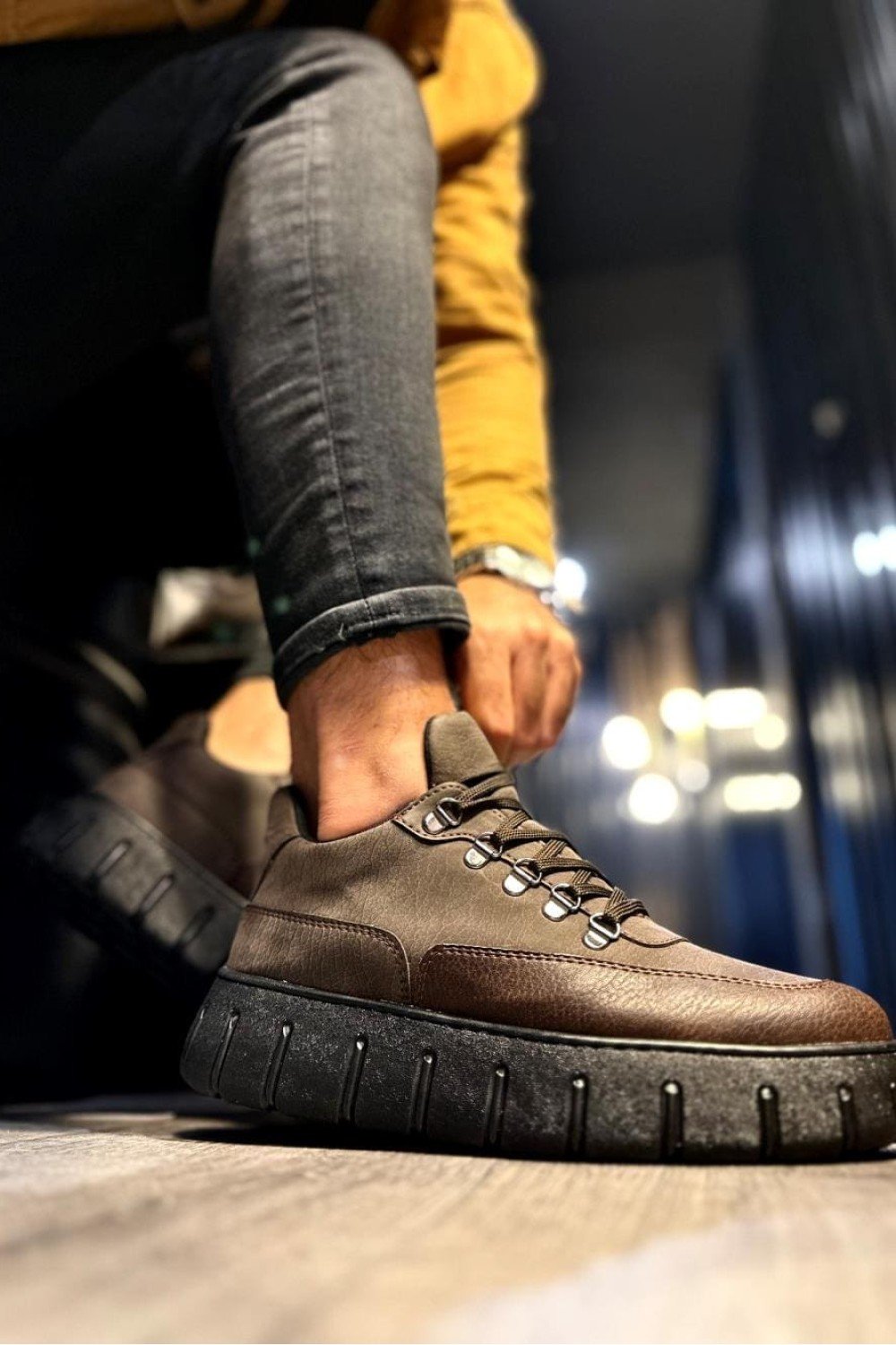 KN600 Erkek Günlük Bağcıklı Süet Cilt Spor Sneaker Ayakkabı SCST - Kahverengi Erkek Ayakkabı KN600 Erkek Günlük Bağcıklı Süet Cilt Spor Sneaker Ayakkabı SCST - Kahverengi – Knack Erkek Ayakkabı