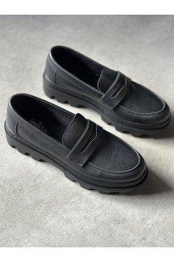 KN779 Erkek Günlük Bağcıksız Cilt Klasik Ayakkabı CST - Siyah