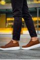 KN814 Erkek Günlük Bağcıklı Cilt Spor Sneaker Ayakkabı CBT - Taba – Knack Erkek Ayakkabı