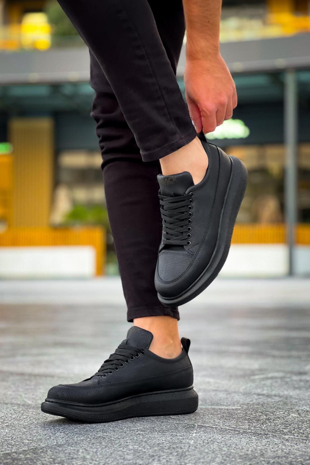 KN814 Erkek Günlük Bağcıklı Cilt Spor Sneaker Ayakkabı CST - Siyah Erkek Ayakkabı KN814 Erkek Günlük Bağcıklı Cilt Spor Sneaker Ayakkabı CST - Siyah – Knack Erkek Ayakkabı