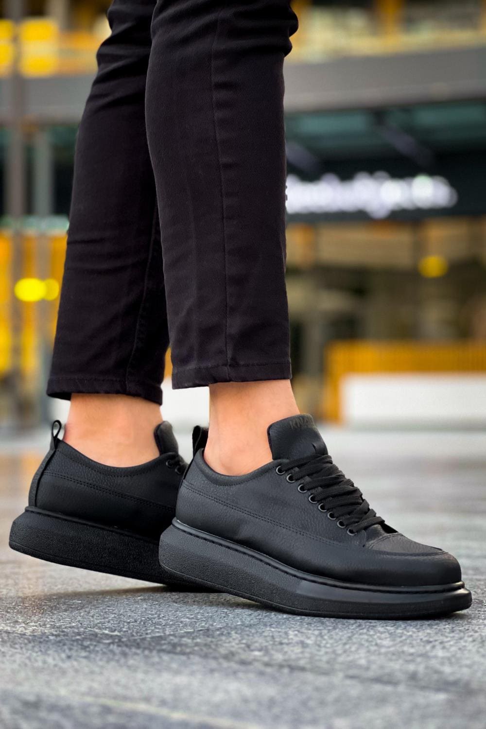 KN814 Erkek Günlük Bağcıklı Cilt Spor Sneaker Ayakkabı CST - Siyah Erkek Ayakkabı KN814 Erkek Günlük Bağcıklı Cilt Spor Sneaker Ayakkabı CST - Siyah – Knack Erkek Ayakkabı