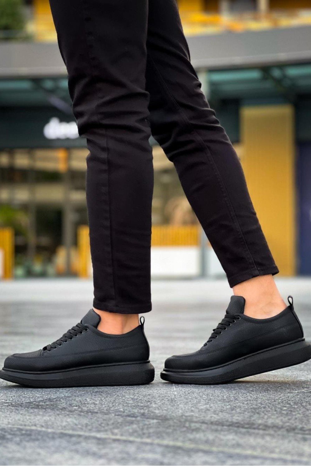 KN814 Erkek Günlük Bağcıklı Cilt Spor Sneaker Ayakkabı CST - Siyah Erkek Ayakkabı KN814 Erkek Günlük Bağcıklı Cilt Spor Sneaker Ayakkabı CST - Siyah – Knack Erkek Ayakkabı