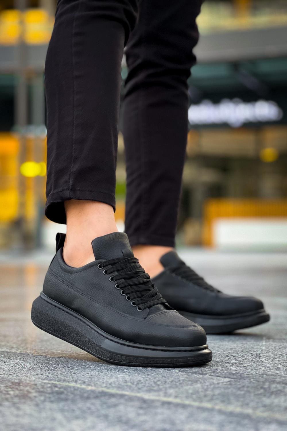 KN814 Erkek Günlük Bağcıklı Cilt Spor Sneaker Ayakkabı CST - Siyah Erkek Ayakkabı KN814 Erkek Günlük Bağcıklı Cilt Spor Sneaker Ayakkabı CST - Siyah – Knack Erkek Ayakkabı