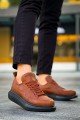 KN814 Erkek Günlük Bağcıklı Cilt Spor Sneaker Ayakkabı CST - Taba