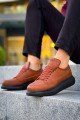 KN814 Erkek Günlük Bağcıklı Cilt Spor Sneaker Ayakkabı CST - Taba – Knack Erkek Ayakkabı