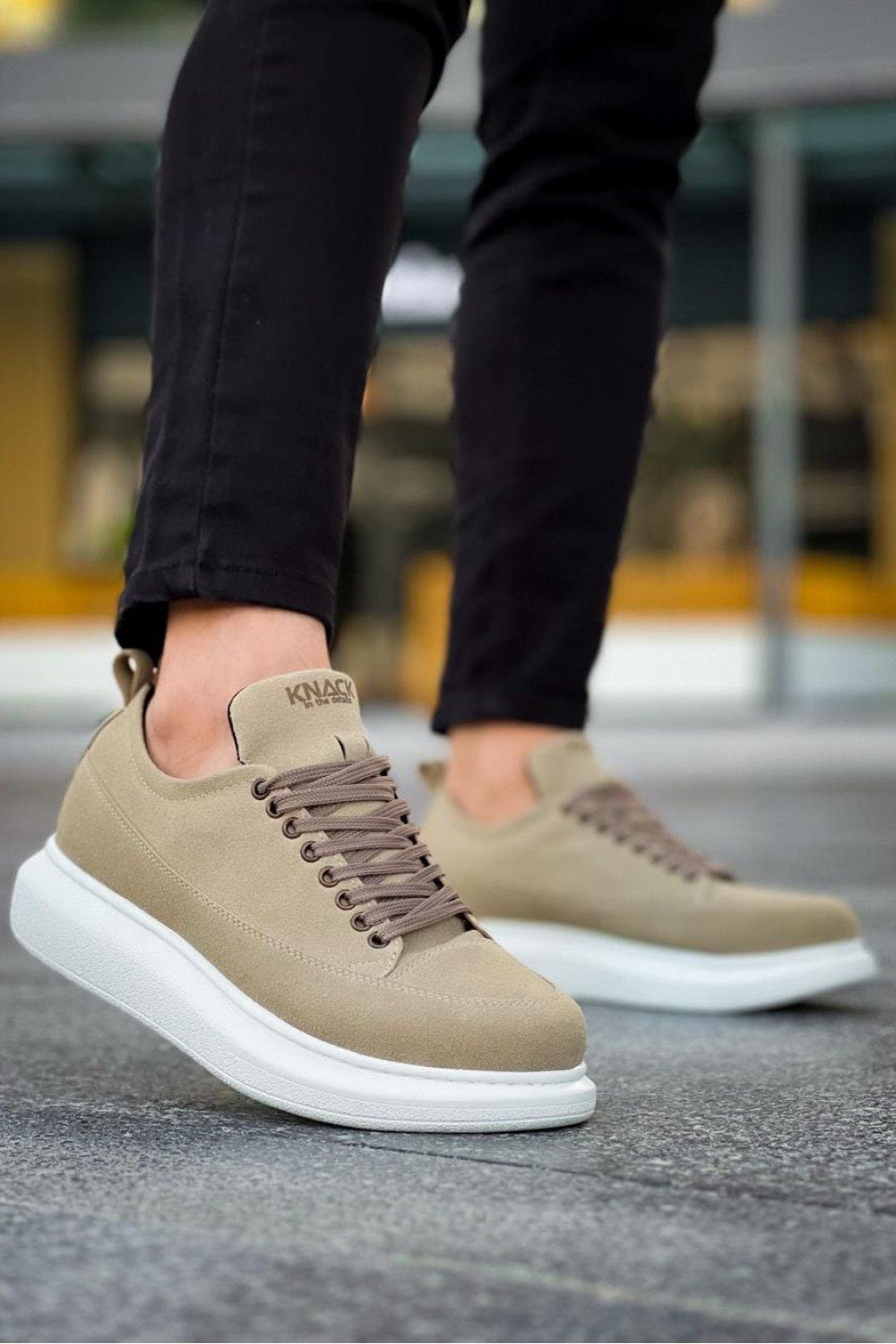 KN814 Erkek Günlük Bağcıklı Süet Spor Sneaker Ayakkabı SBT - Vizon – Knack Erkek Ayakkabı