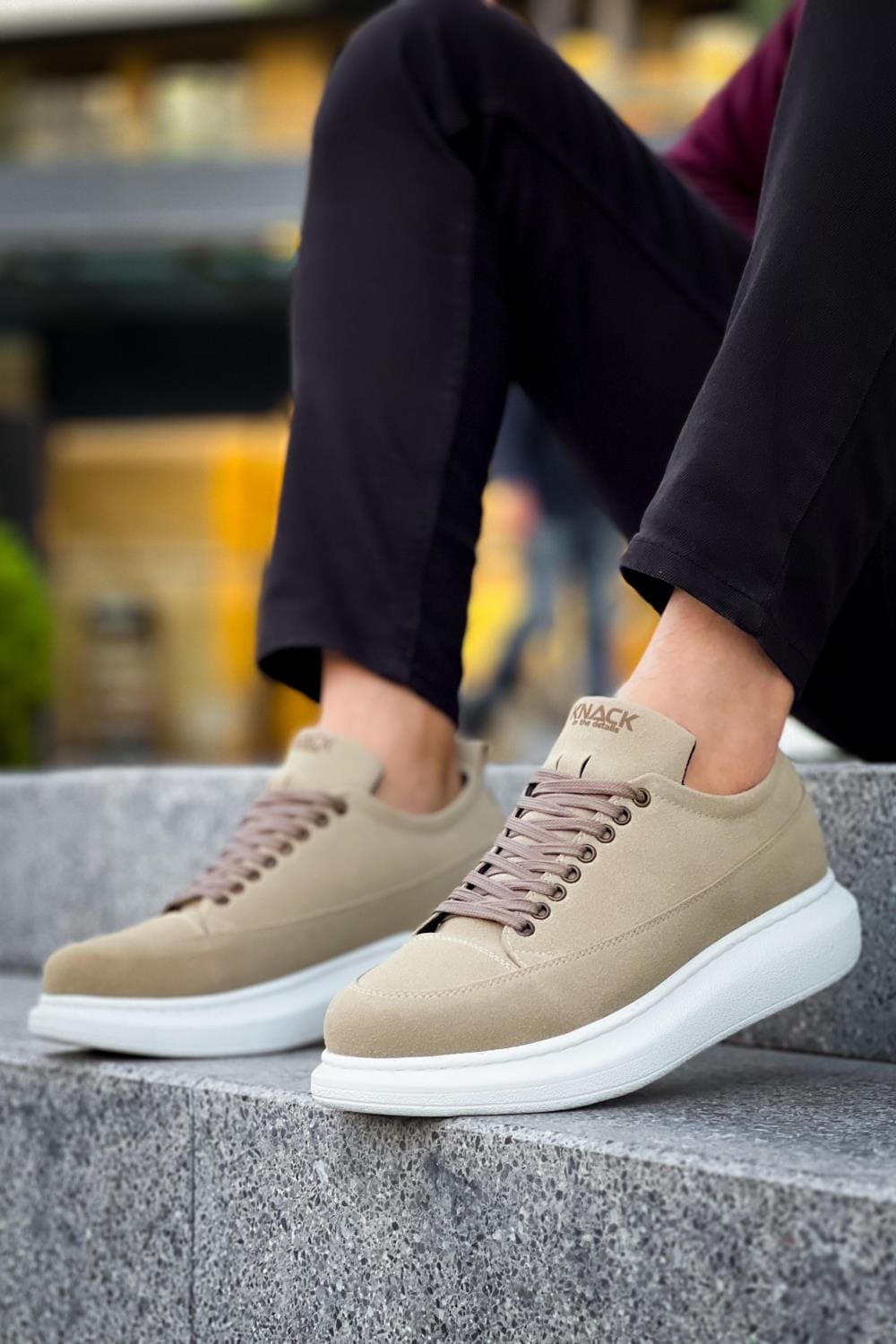 KN814 Erkek Günlük Bağcıklı Süet Spor Sneaker Ayakkabı SBT - Vizon – Knack Erkek Ayakkabı