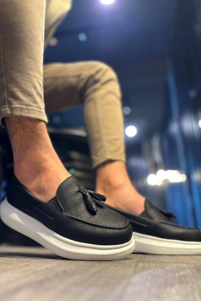 KN818 Erkek Günlük Bağcıksız Corcik Cilt Klasik Ayakkabı CBT - Siyah KN818 Erkek Günlük Bağcıksız Corcik Cilt Klasik Ayakkabı CBT - Siyah