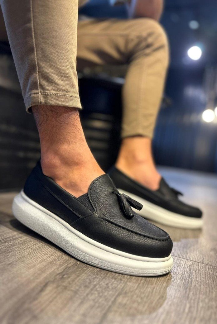 KN818 Erkek Günlük Bağcıksız Corcik Cilt Klasik Ayakkabı CBT - Siyah KN818 Erkek Günlük Bağcıksız Corcik Cilt Klasik Ayakkabı CBT - Siyah