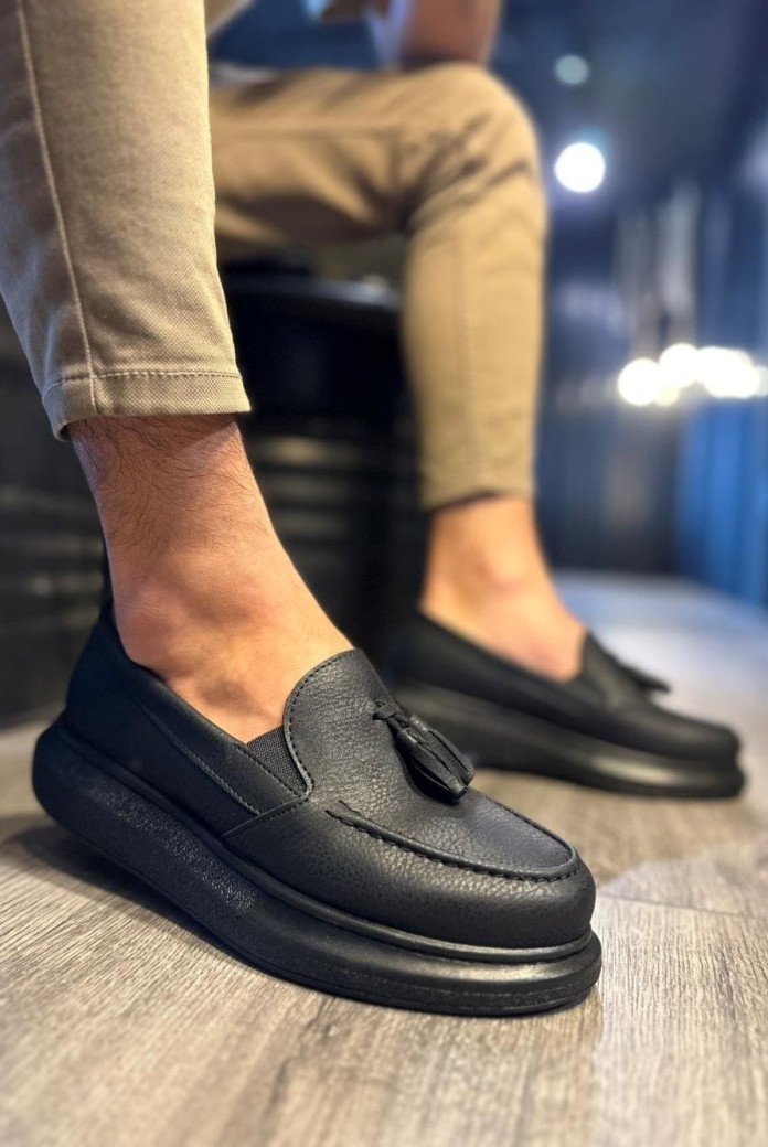 KN818 Erkek Günlük Bağcıksız Corcik Cilt Klasik Ayakkabı CST - Siyah KN818 Erkek Günlük Bağcıksız Corcik Cilt Klasik Ayakkabı CST - Siyah