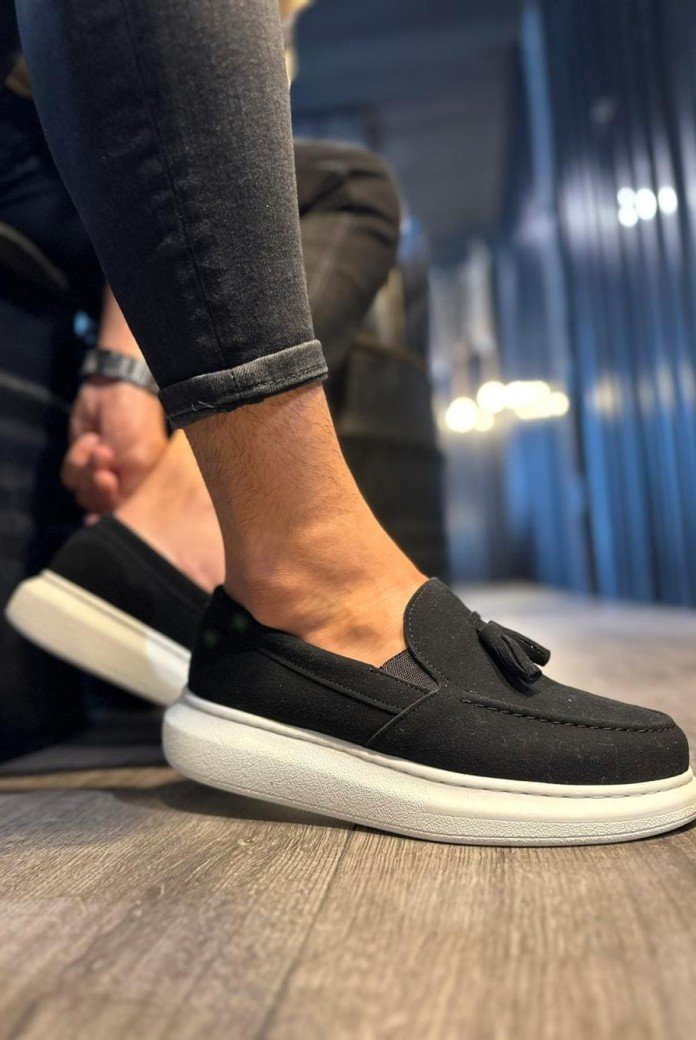 KN818 Erkek Günlük Bağcıksız Corcik Süet Klasik Ayakkabı CBT - Siyah KN818 Erkek Günlük Bağcıksız Corcik Süet Klasik Ayakkabı CBT - Siyah