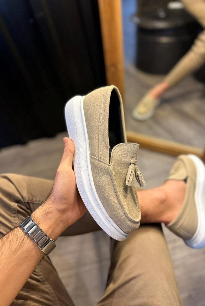 KN818 Erkek Günlük Bağcıksız Corcik Süet Klasik Ayakkabı CBT - Vizon KN818 Erkek Günlük Bağcıksız Corcik Süet Klasik Ayakkabı CBT - Vizon