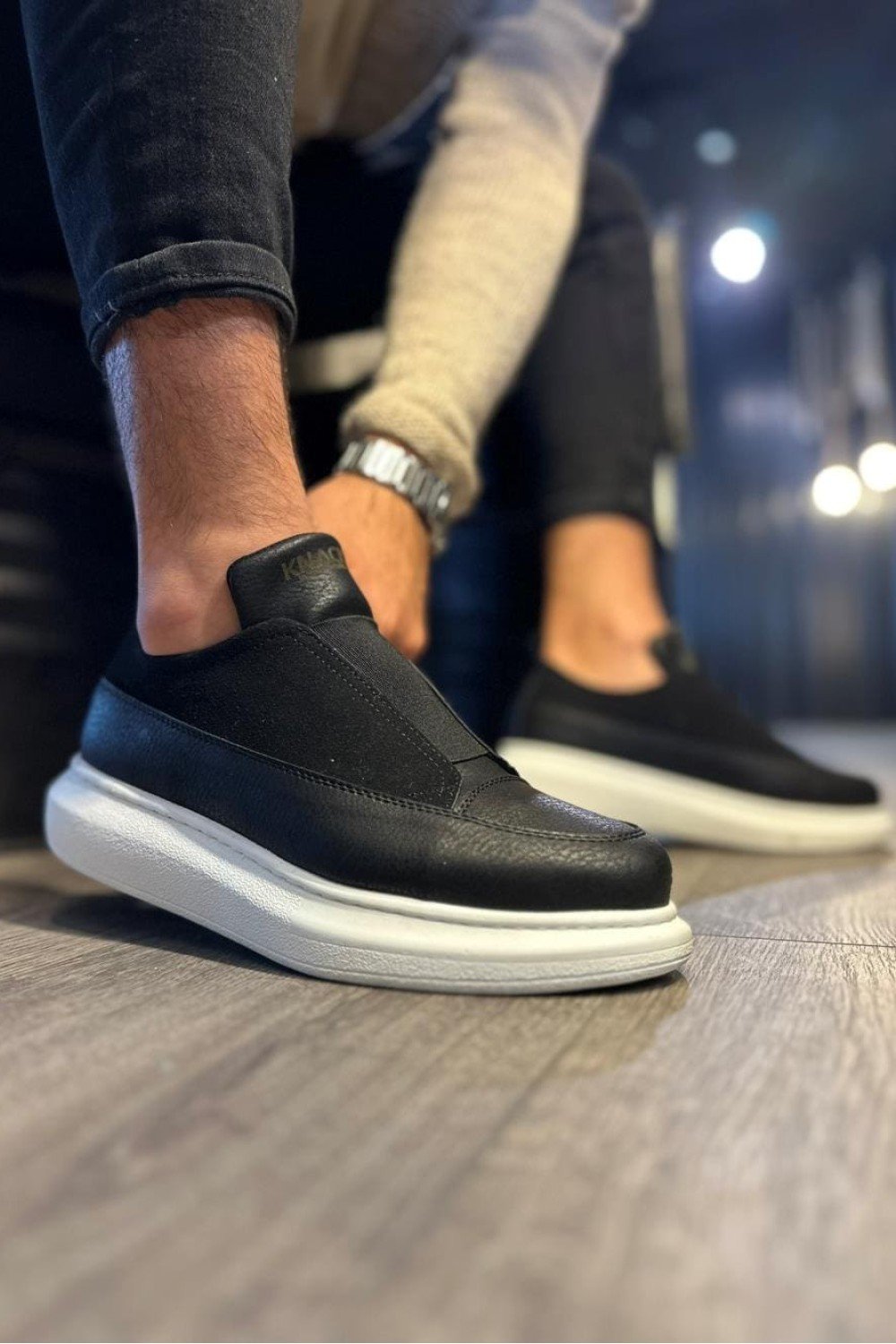 KN911 Erkek Günlük Bağcıksız Cilt Süet Spor Sneaker Ayakkabı CSBT - Siyah Erkek Ayakkabı KN911 Erkek Günlük Bağcıksız Cilt Süet Spor Sneaker Ayakkabı CSBT - Siyah – Knack Erkek Ayakkabı