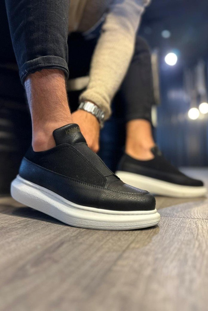 KN911 Erkek Günlük Bağcıksız Cilt Süet Spor Sneaker Ayakkabı CSBT - Siyah KN911 Erkek Günlük Bağcıksız Cilt Süet Spor Sneaker Ayakkabı CSBT - Siyah