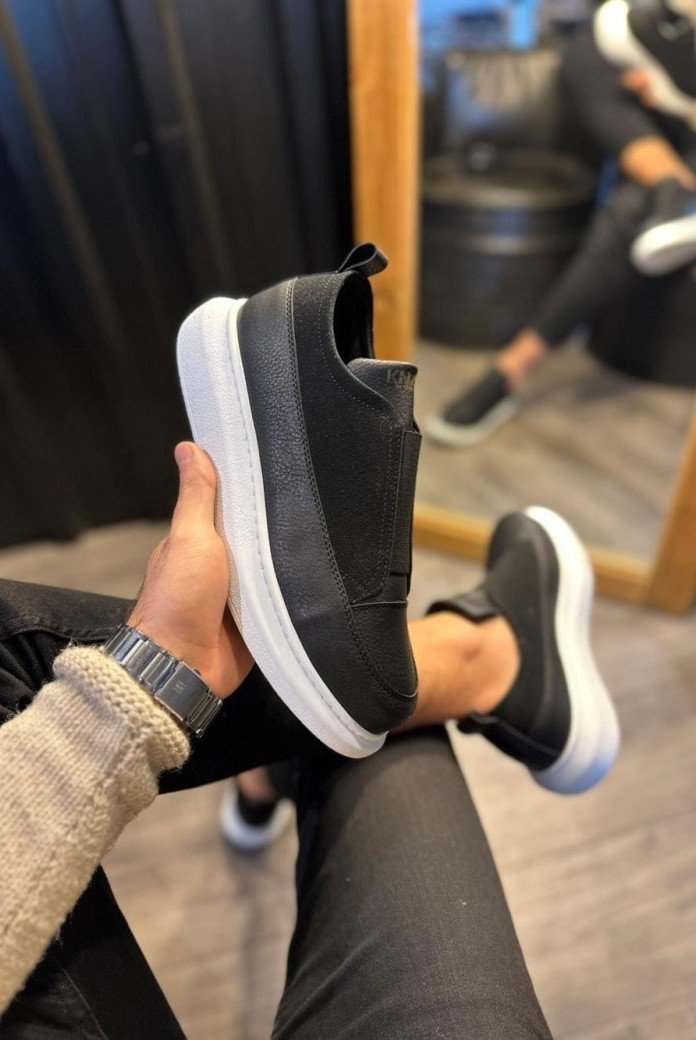 KN911 Erkek Günlük Bağcıksız Cilt Süet Spor Sneaker Ayakkabı CSBT - Siyah KN911 Erkek Günlük Bağcıksız Cilt Süet Spor Sneaker Ayakkabı CSBT - Siyah