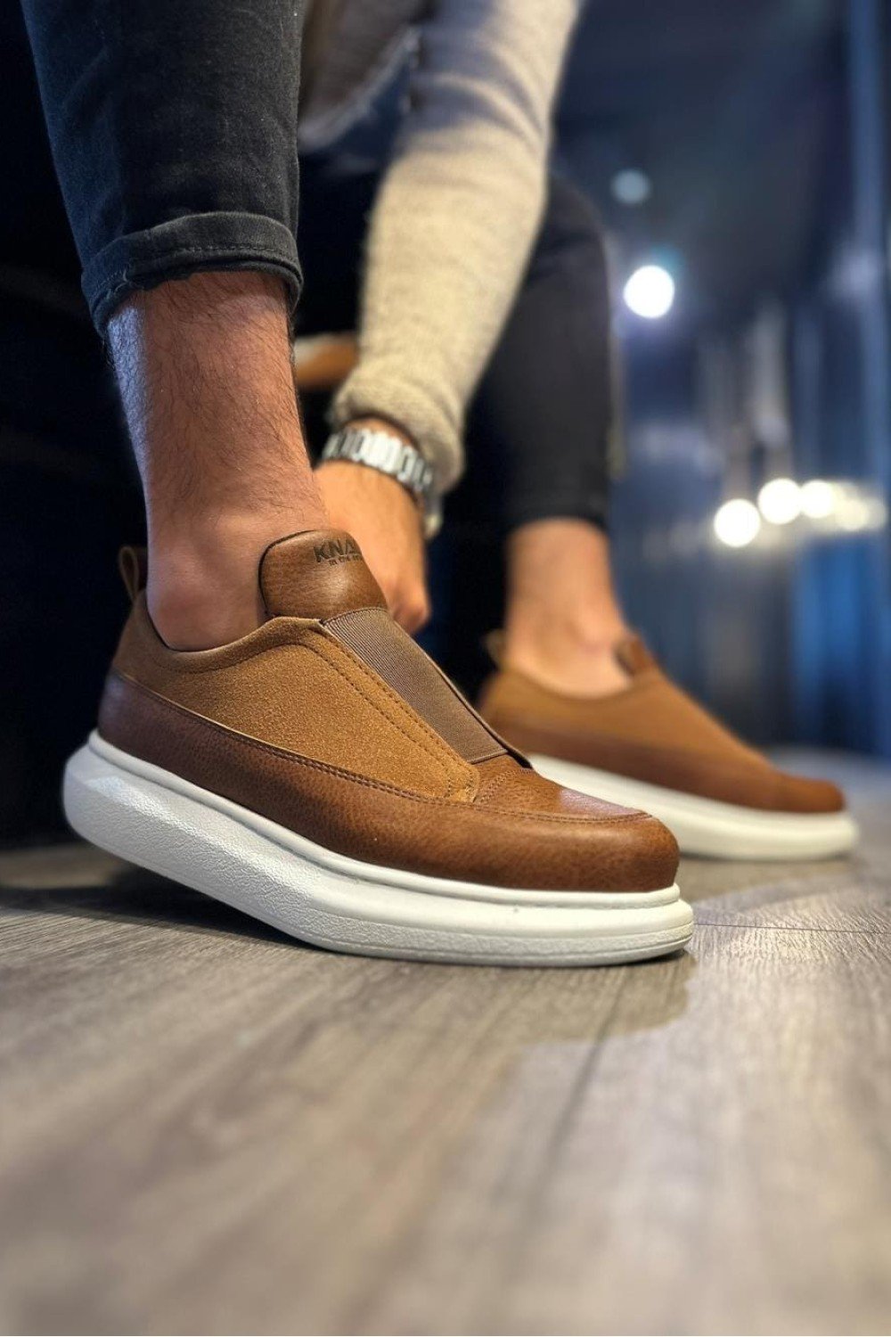 KN911 Erkek Günlük Bağcıksız Cilt Süet Spor Sneaker Ayakkabı CSBT - Taba Erkek Ayakkabı KN911 Erkek Günlük Bağcıksız Cilt Süet Spor Sneaker Ayakkabı CSBT - Taba – Knack Erkek Ayakkabı