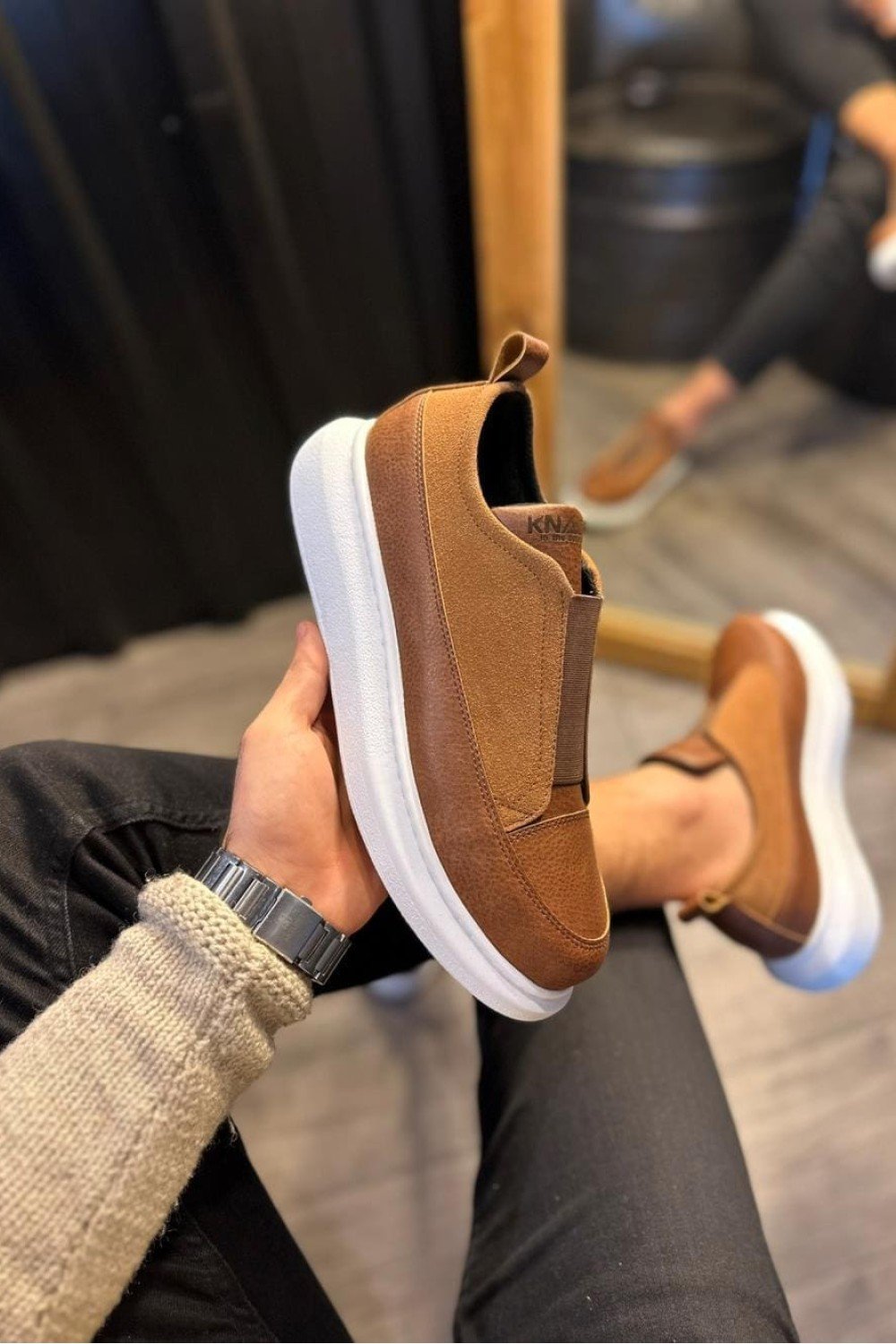 KN911 Erkek Günlük Bağcıksız Cilt Süet Spor Sneaker Ayakkabı CSBT - Taba Erkek Ayakkabı KN911 Erkek Günlük Bağcıksız Cilt Süet Spor Sneaker Ayakkabı CSBT - Taba – Knack Erkek Ayakkabı