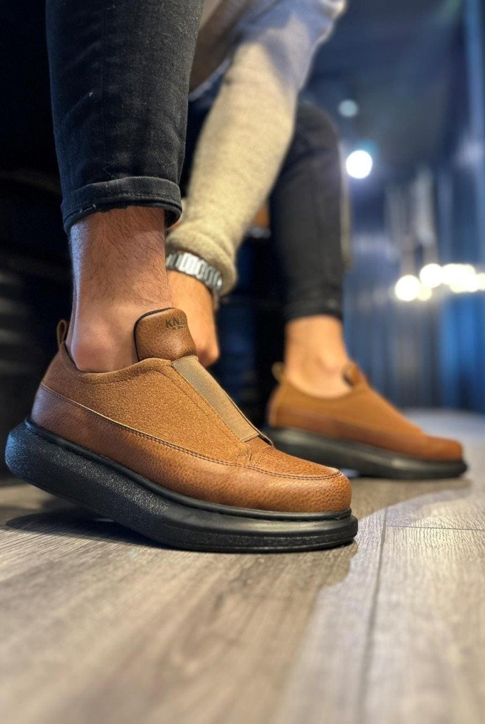 KN911 Erkek Günlük Bağcıksız Cilt Süet Spor Sneaker Ayakkabı CSST - Taba KN911 Erkek Günlük Bağcıksız Cilt Süet Spor Sneaker Ayakkabı CSST - Taba