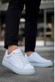 KB-BX1 Erkek Günlük Bağcıklı Cilt Spor Sneaker Ayakkabı CBT - Beyaz