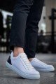 KB-BX1 Erkek Günlük Bağcıklı Cilt Spor Sneaker Ayakkabı CBT - Beyaz/Siyah – Kuback Erkek Ayakkabı
