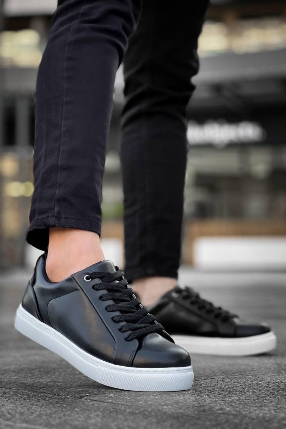 KB-BX1 Erkek Günlük Bağcıklı Cilt Spor Sneaker Ayakkabı CBT - Siyah Erkek Ayakkabı KB-BX1 Erkek Günlük Bağcıklı Cilt Spor Sneaker Ayakkabı CBT - Siyah – Kuback Erkek Ayakkabı