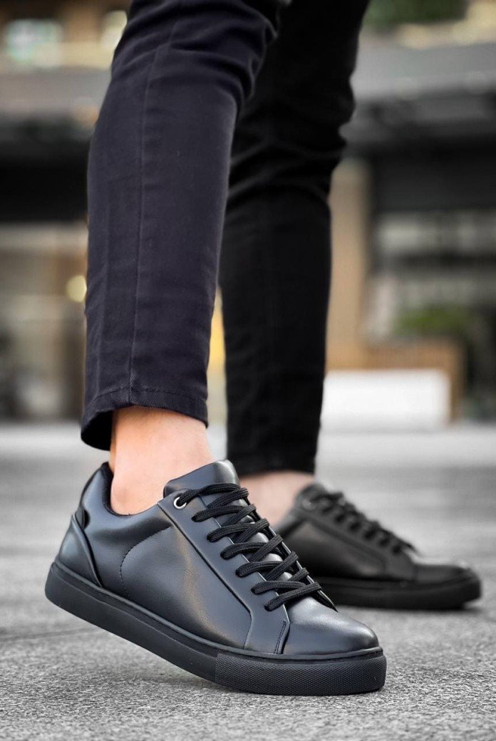 KB-BX1 Erkek Günlük Bağcıklı Cilt Spor Sneaker Ayakkabı CST - Siyah KB-BX1 Erkek Günlük Bağcıklı Cilt Spor Sneaker Ayakkabı CST - Siyah
