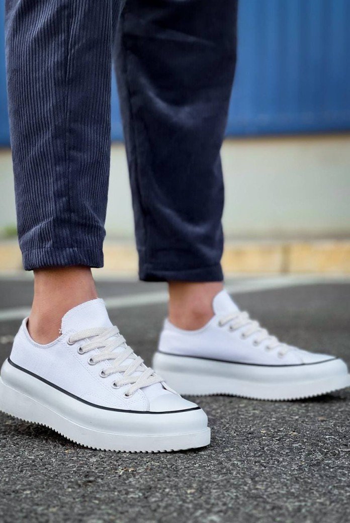 KB-CX3 Erkek Günlük Bağcıklı Keten Kısa Spor Sneaker Ayakkabı KBT - Beyaz KB-CX3 Erkek Günlük Bağcıklı Keten Kısa Spor Sneaker Ayakkabı KBT - Beyaz