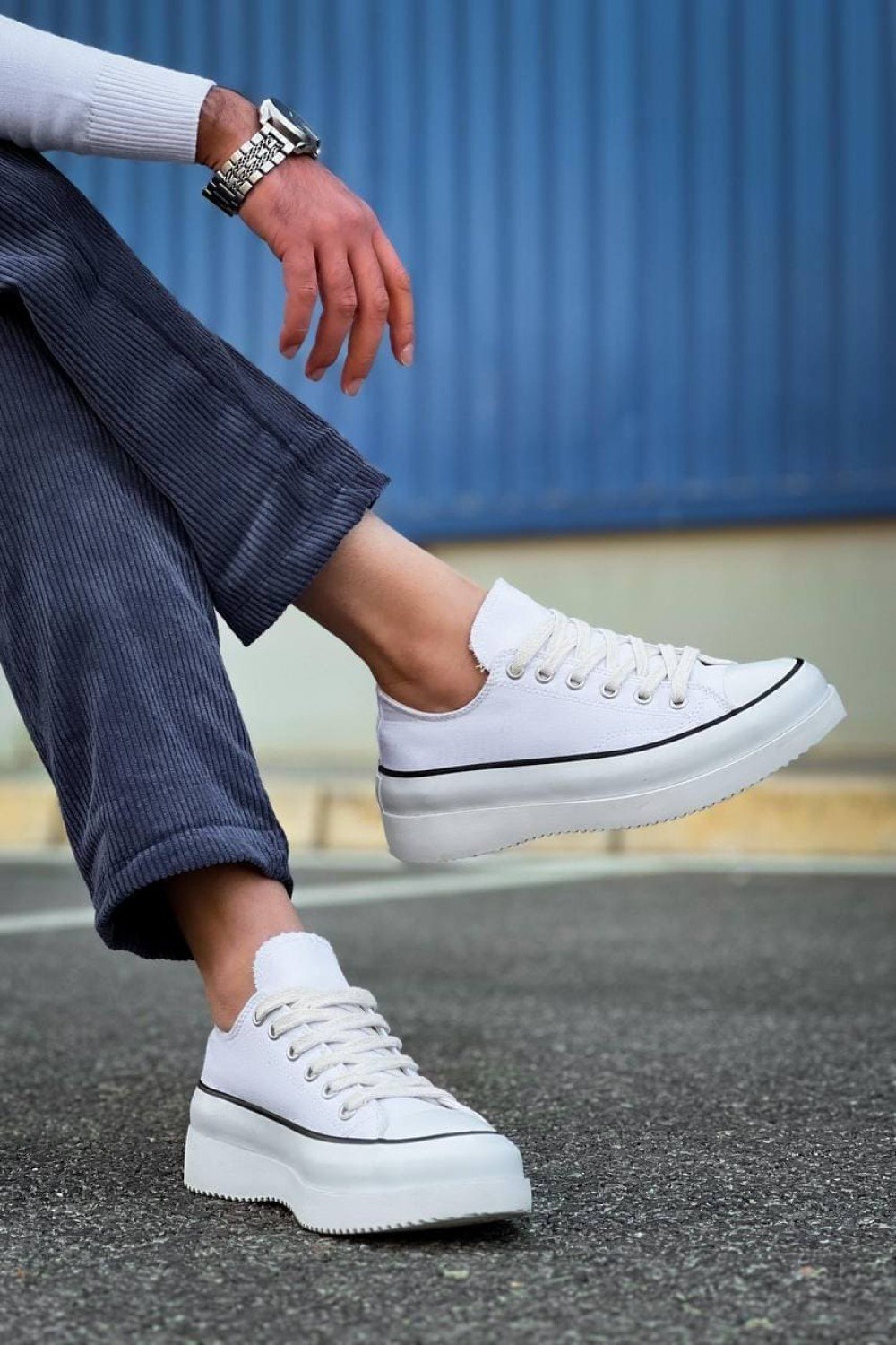 KB-CX3 Erkek Günlük Bağcıklı Keten Kısa Spor Sneaker Ayakkabı KBT - Beyaz – Kuback Erkek Ayakkabı