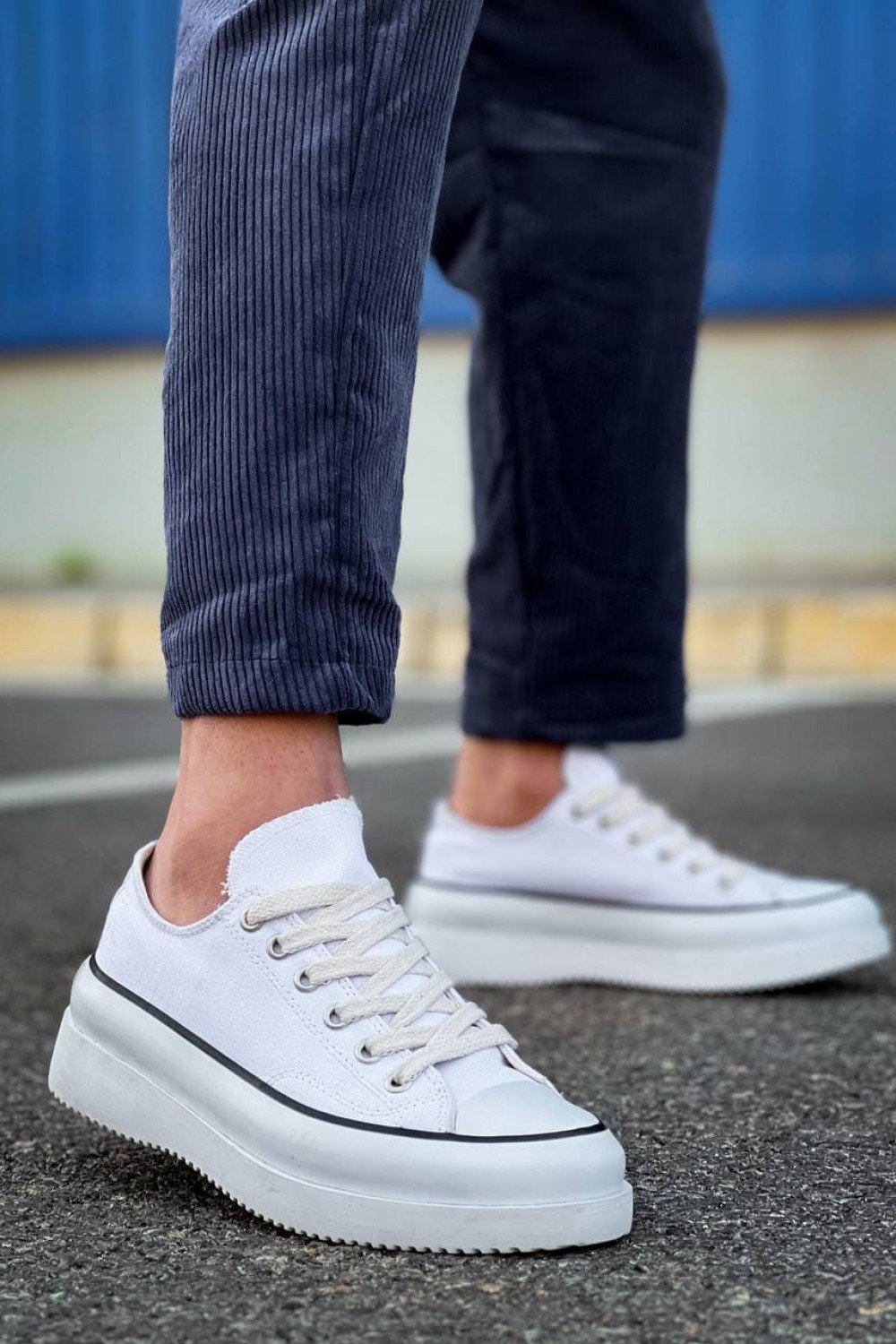 KB-CX3 Erkek Günlük Bağcıklı Keten Kısa Spor Sneaker Ayakkabı KBT - Beyaz – Kuback Erkek Ayakkabı