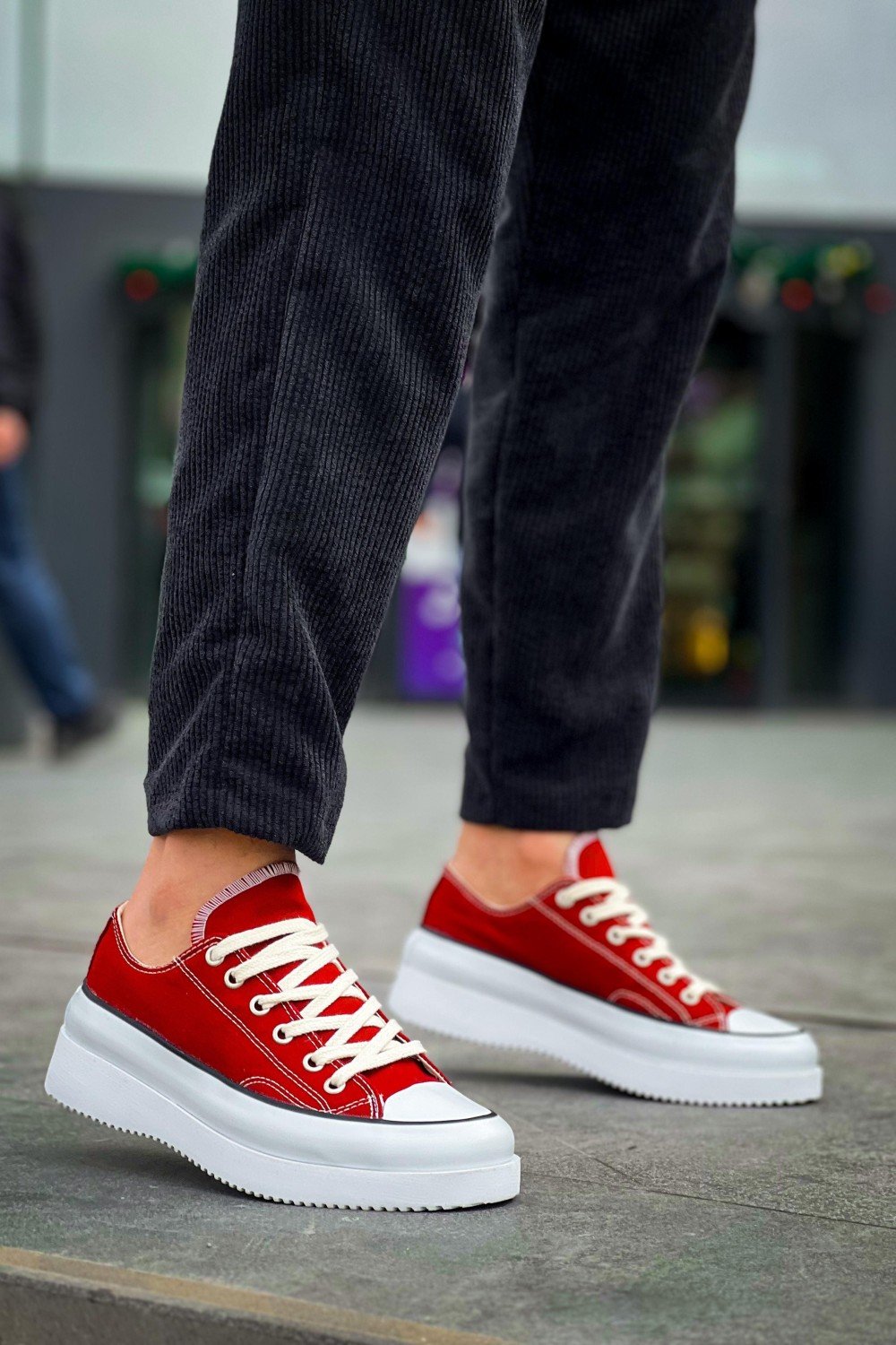 KB-CX3 Erkek Günlük Bağcıklı Keten Kısa Spor Sneaker Ayakkabı KBT - Bordo – Kuback Erkek Ayakkabı