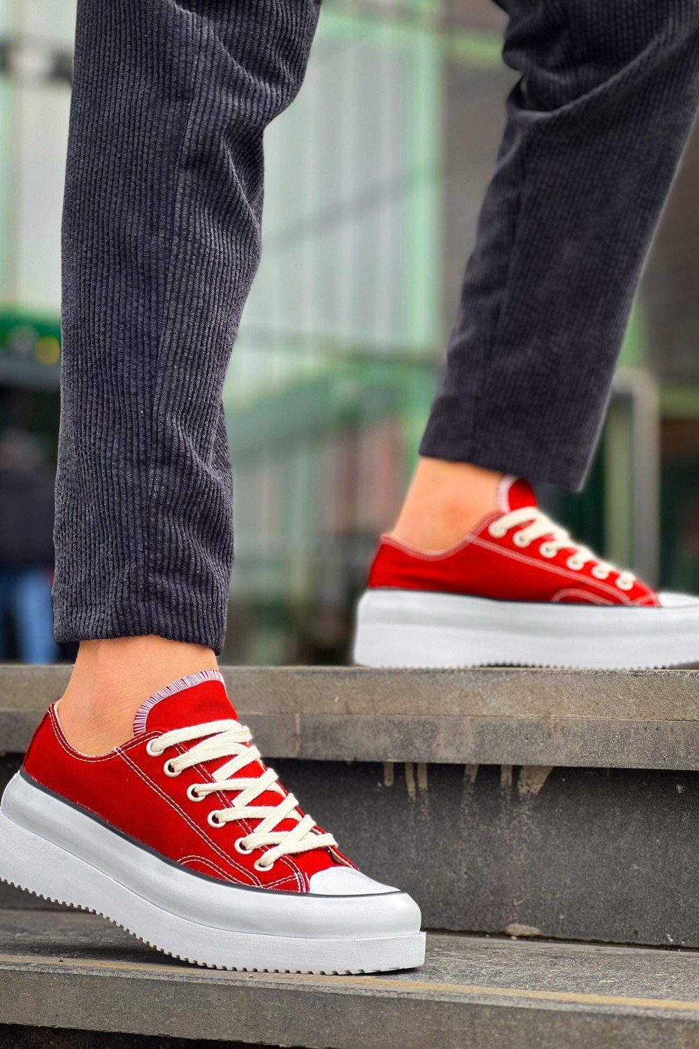 KB-CX3 Erkek Günlük Bağcıklı Keten Kısa Spor Sneaker Ayakkabı KBT - Bordo – Kuback Erkek Ayakkabı
