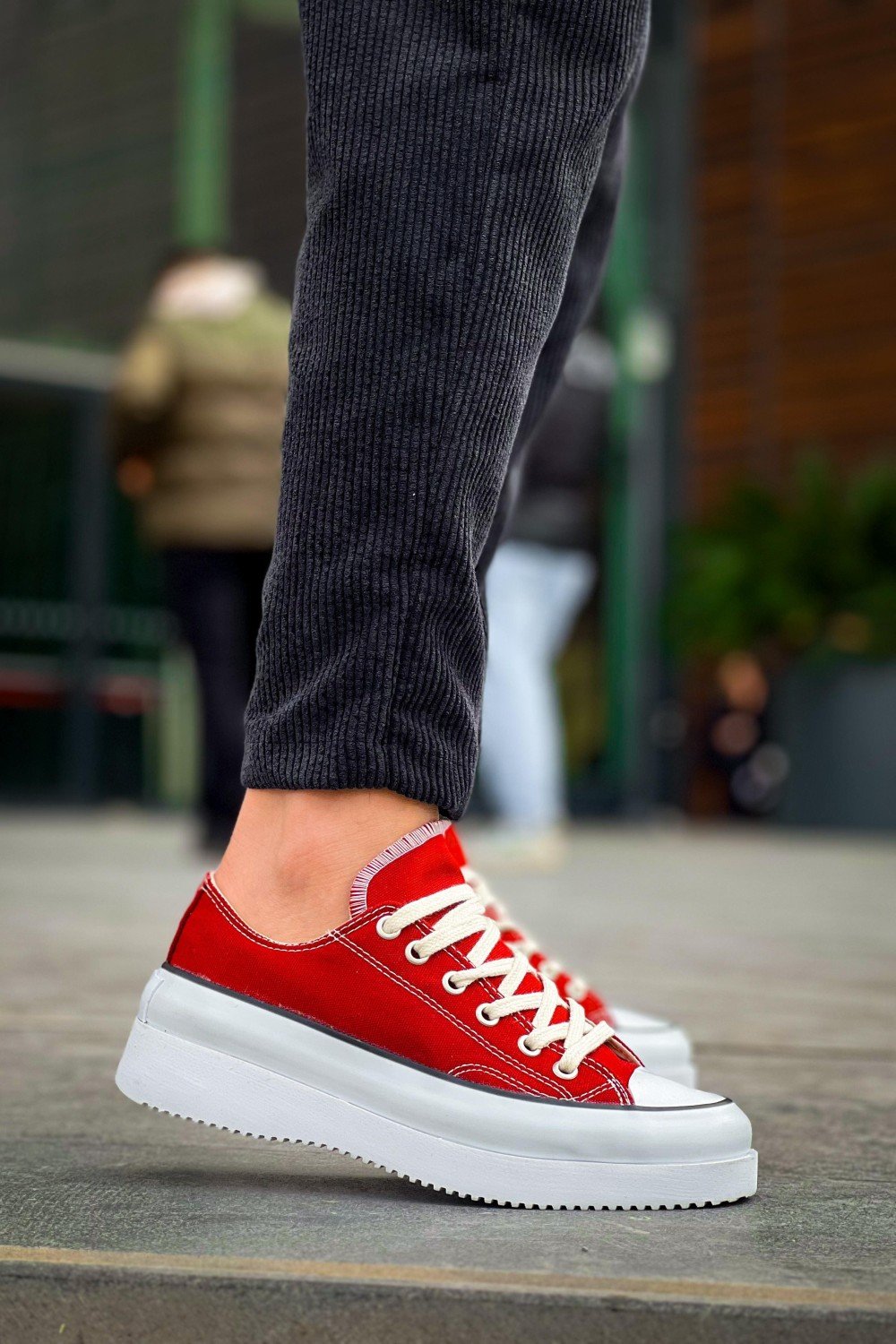 KB-CX3 Erkek Günlük Bağcıklı Keten Kısa Spor Sneaker Ayakkabı KBT - Bordo – Kuback Erkek Ayakkabı