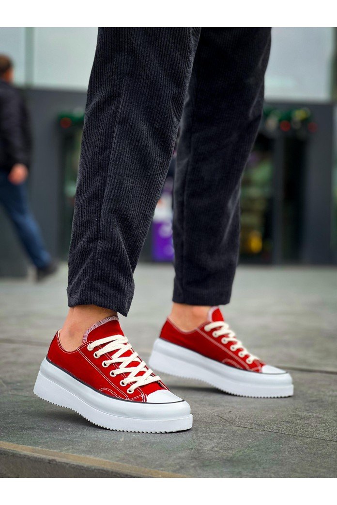 KB-CX3 Erkek Günlük Bağcıklı Keten Kısa Spor Sneaker Ayakkabı KBT - Bordo KB-CX3 Erkek Günlük Bağcıklı Keten Kısa Spor Sneaker Ayakkabı KBT - Bordo