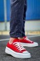 KB-CX3 Erkek Günlük Bağcıklı Keten Kısa Spor Sneaker Ayakkabı KBT - Kırmızı – Kuback Erkek Ayakkabı