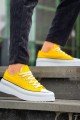 KB-CX3 Erkek Günlük Bağcıklı Keten Kısa Spor Sneaker Ayakkabı KBT - Sarı – Kuback Erkek Ayakkabı