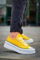 KB-CX3 Erkek Günlük Bağcıklı Keten Kısa Spor Sneaker Ayakkabı KBT - Sarı – Kuback Erkek Ayakkabı